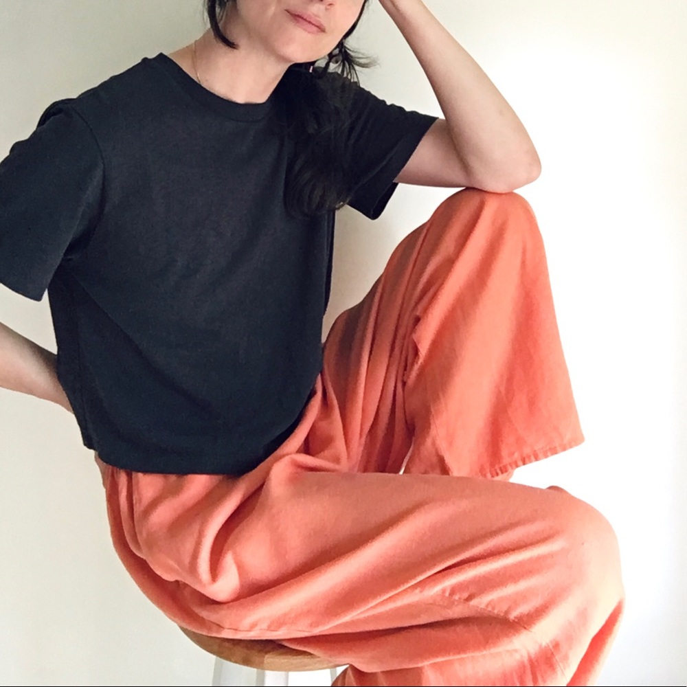 Bright orange Flax flowy pants